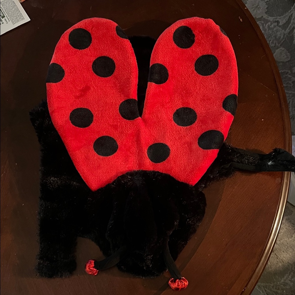 Ladybug Themed small dog costume with Red and Black Design